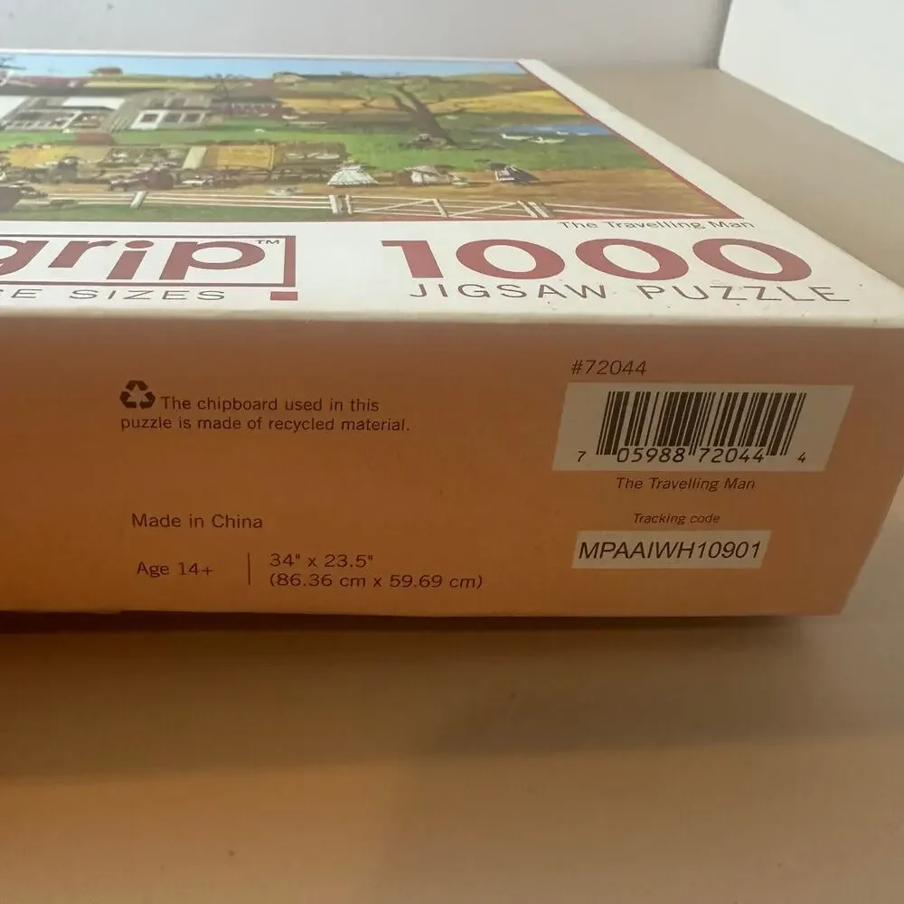 Master Pieces Bob Pettes 72044 Travelling Man EZ Grip 1000 Piece Jigsaw Puzzle